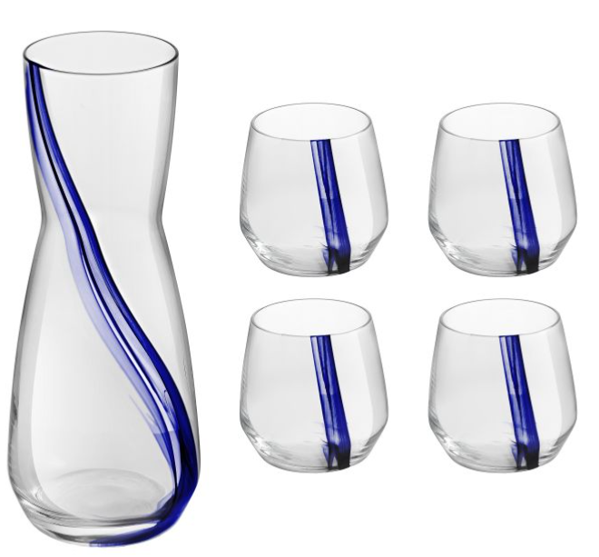 Azurine 1Litre Carafe and Set of 4 Tumblers