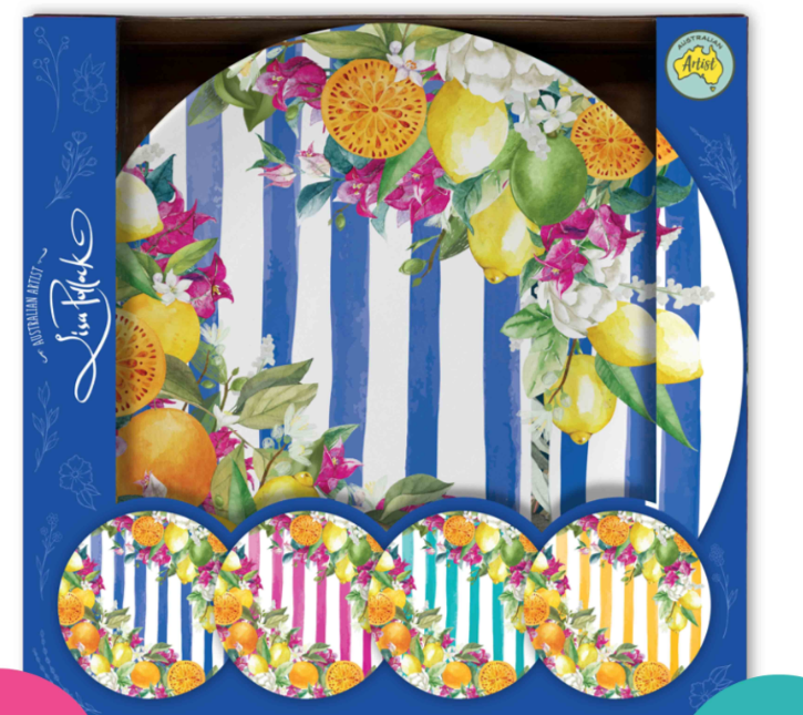 Amalfi Coast Set of 4 Melamine Plates