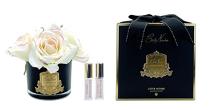 Five Roses Pink Blush Black Glass with Gold Crest