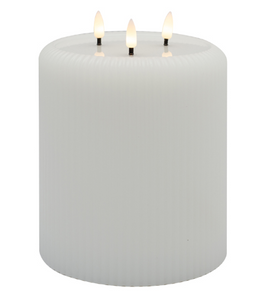Aura LED Ribbed Candle