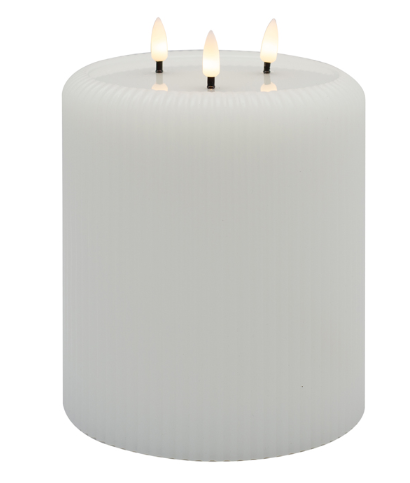 Aura LED Ribbed Candle