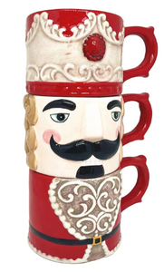 Ceramic Nutcracker Triple Mug Set