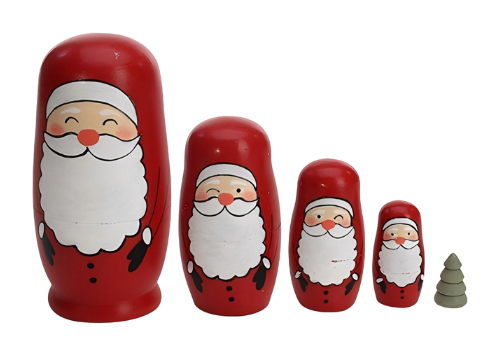 Wooden Santa Babushka