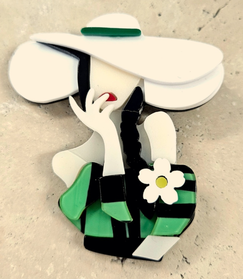 Acrylic White Hat Lady
