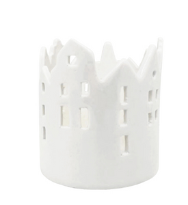 Ceramic White House Round Votive