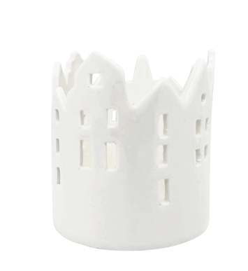 Ceramic White House Round Votive