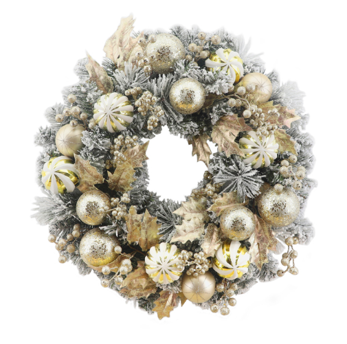 Mixed Champagne & Holly Wreath