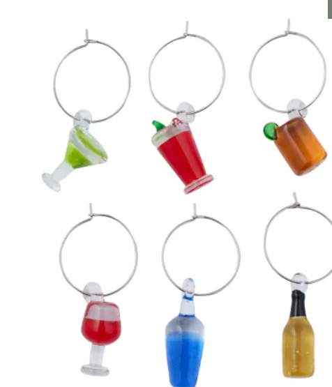 Fiesta Set of 6 Wine Charms