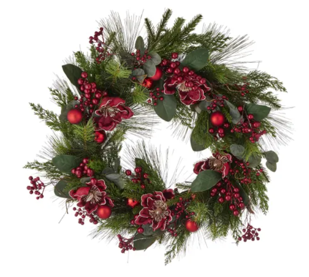 Magnolia with Baubles Wreath