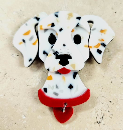 Acrylic Dalmatian Brooch