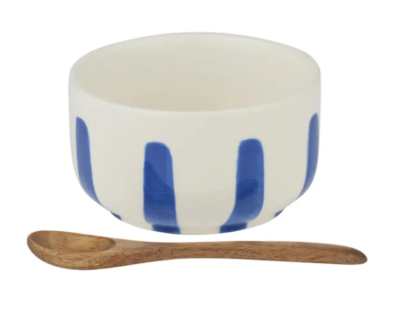 Azzuro Ceramic Bowl with Spoon