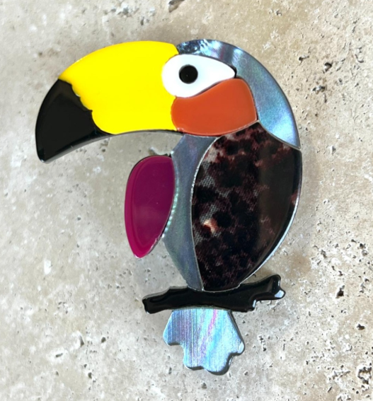 Acrylic Toucan Brooch